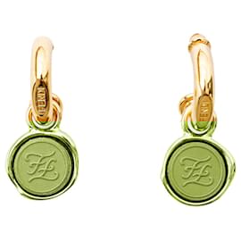 Fendi-Fendi Karligraphy Drop Earrings - '10s-Golden,Metallic