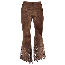 Roberto Cavalli Lasergeschnittene Wildlederhose - 2000er Braun
