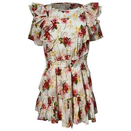 Abito Mini Stampato Floreale Natasha Loveshackfancy in Cotone Multicolore Multicolore