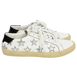 Baskets Saint Laurent Court Classic SL/06 en cuir blanc Blanc Écru