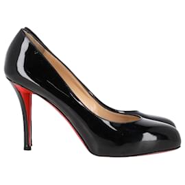 Christian Louboutin-Christian Louboutin Dolly Pumps en cuir verni noir-Noir