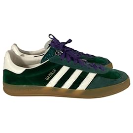 Gucci-Adidas x Gucci Gazelle Sneakers in Green Suede-White,Cream