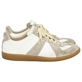 Maison Martin Margiela- Maison Margiela Replica Sneakers in White Calf Leather-White,Cream