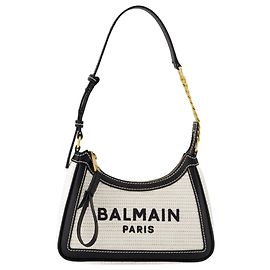 Bolso de Hombro B-Army - Balmain - Rafía - Neutro/Negro Blanco