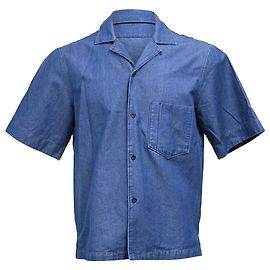 Camicia a maniche corte Acne Studios in denim blu di cotone Blu Blu chiaro