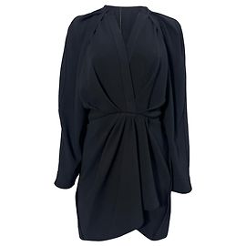 Iro Nadine Langarm-Minikleid aus schwarzem Polyester Schwarz