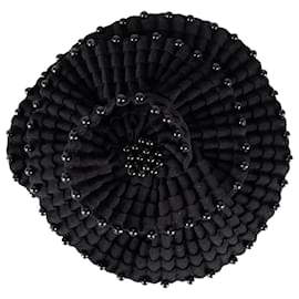 Autre Marque-Matsuda Beaded Flower Brooch - '00s-Black
