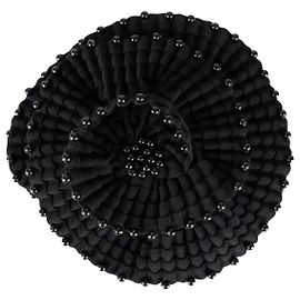 Autre Marque Broche de flor de cuentas Matsuda - años 2000 Negro