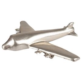 Krizia Flugzeug Brosche Silber Metallisch