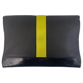 Hermès-Hermes City Slide Clutch Bag-Black,Yellow