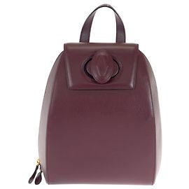 Mochila de cuero burdeos de la línea Must de Cartier Burdeos
