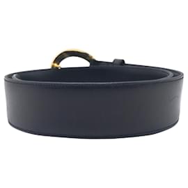 Céline-Celine Vintage Carriage Pattern Belt-Black,Golden