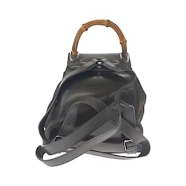 Gucci-Gucci Vintage Bamboo Khaki Brown Backpack-Brown,Khaki