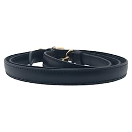 Louis Vuitton-Louis Vuitton Black Leather Shoulder Strap-Black