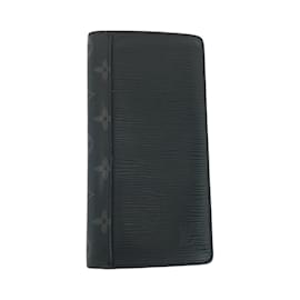Louis Vuitton-Louis Vuitton Monogram Eclipse Epi Portefeuille Brazza-Brown,Black