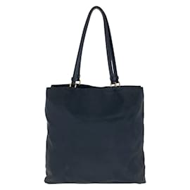 Prada-Prada Tessuto Triangle Logo Plate Tote Bag-Black