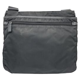 Prada-Prada Tessuto Triangle Logo Black Nylon Shoulder Bag-Black