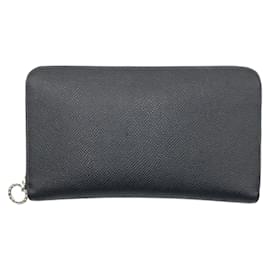 Bulgari-Bvlgari Black Leather Long Wallet-Black