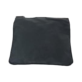Prada-Prada Tessuto Triangle Logo Plate Shoulder Bag-Black