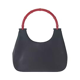 Gucci-Gucci Bamboo Shoulder Bag-Black,Red