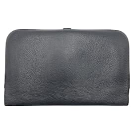 Hermès-Hermes Dogon GM Black Taurillon Clemence Long Wallet-Black