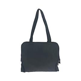 Prada-Prada Tessuto Triangle Logo Plate Tote Bag-Black