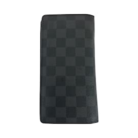 Louis Vuitton-Louis Vuitton Damier Graphite Long Wallet-Brown,Black