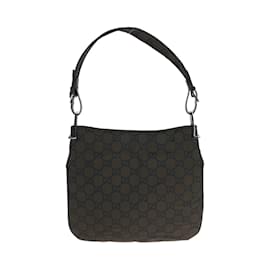 Gucci-Gucci Dark Brown Nylon Shoulder Bag-Dark brown