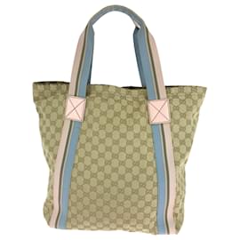 Gucci-Gucci GG Canvas Tote Bag-Pink,Blue,Beige