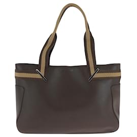 Gucci-Gucci Sherry Line Brown Beige Leather Tote Bag-Brown,Beige