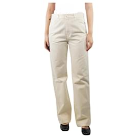 Nili Lotan-Ivory Mitchell straight-leg jeans - size UK 10-Cream