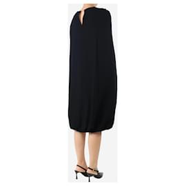 Fendi-Black rose-applique cape dress - size UK 10-Black