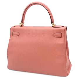 Hermès-Hermès Orange Clemence Kelly II Retourne 28-Orange,Pêche