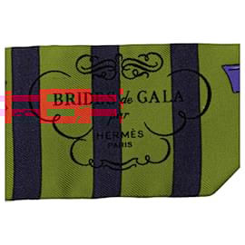 Hermès-Hermès Orange Brides De Gala Bayaderes Twilly Silk Scarf-Orange