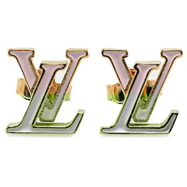 Louis Vuitton-Louis Vuitton Pink LV Iconic Enamel Push Back Earrings-Pink