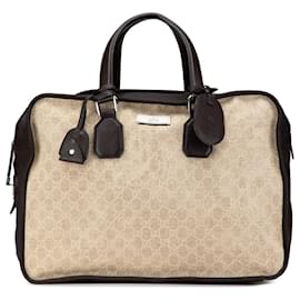 Gucci-Gucci Brown GG Canvas Travel Bag-Brown,Black,Beige