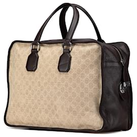 Gucci-Gucci Brown GG Canvas Travel Bag-Brown,Black,Beige