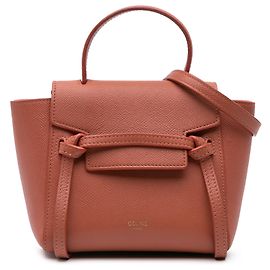Céline Bolso de cinturón de piel de ternera granulada naranja Celine Naranja
