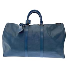 Louis Vuitton-Louis Vuitton Epi Keepall 45 Boston Bag-Blue