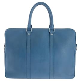Louis Vuitton-Louis Vuitton Taiga Briefcase in Blue-Blue