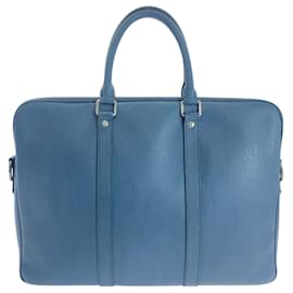 Louis Vuitton-Louis Vuitton Taiga Briefcase in Blue-Blue