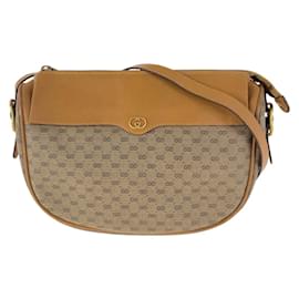 Gucci-Gucci Vintage Micro GG Brown Shoulder Bag-Brown