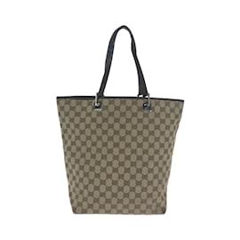 Gucci-Gucci Brown Beige GG Canvas Tote Bag-Brown,Beige