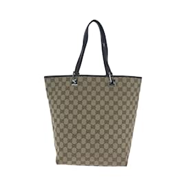 Gucci-Gucci Brown Beige GG Canvas Tote Bag-Brown,Beige