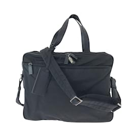 Prada-Prada Tessuto Triangle Logo Plate Shoulder Bag-Black