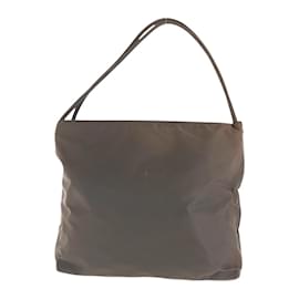 Prada-Prada Tessuto Triangle Logo Plate Shoulder Bag-Brown