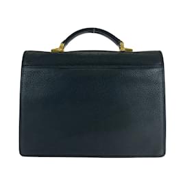 Versace-Bolsa de mão em couro preto vintage Sunburst da Versace-Preto