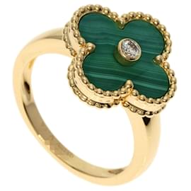 Van Cleef & Arpels-Van Cleef & Arpels Alhambra Malachite Diamond Ring-Yellow