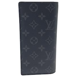 Louis Vuitton-Louis Vuitton Monogram Eclipse Portefeuille Brazza Noir-Black