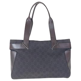 Gucci-Gucci Brown GG Canvas Leather Tote Bag-Brown